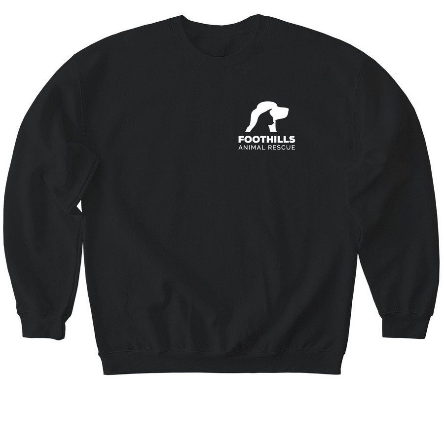 Sweatshirts - Rescue. Care. Adopt. White Logo, a Black Softstyle Crewneck Sweatshirt