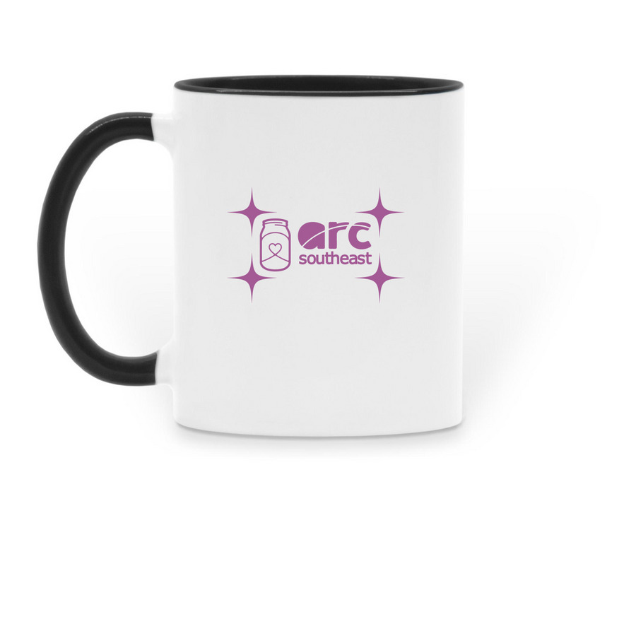 Autonomy & Care & Solidarity & Organizing, a Black Two-Tone Ceramic Mug (back-view)
