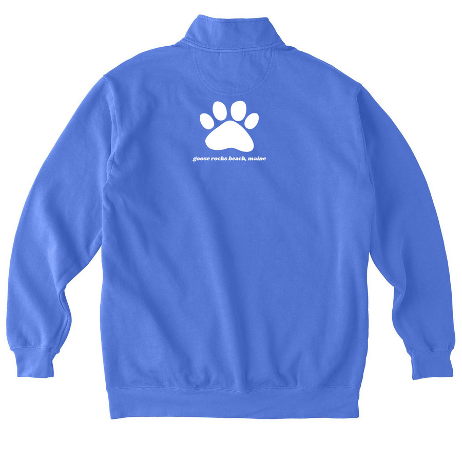 Dog of the Day - Classic, a Flo Blue Comfort Colors Quarter Zip Pullover (back-view)