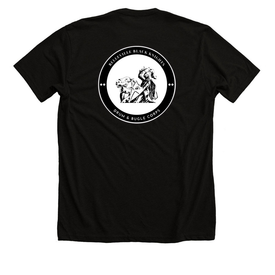 Black Knights Large Original Logo T-Shirt, a Solid Black Blend Premium Unisex Tee (back-view)