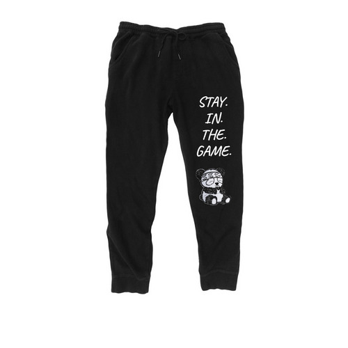 WHITE JOGGERS, a Black Midweight Fleece Joggers