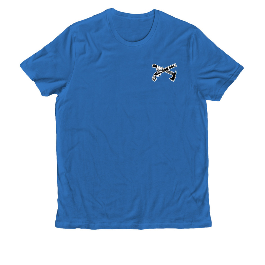 Hatchet & Flintlock Front / SOL Back, a Beacon Blue Allmade Organic Cotton Unisex Tee