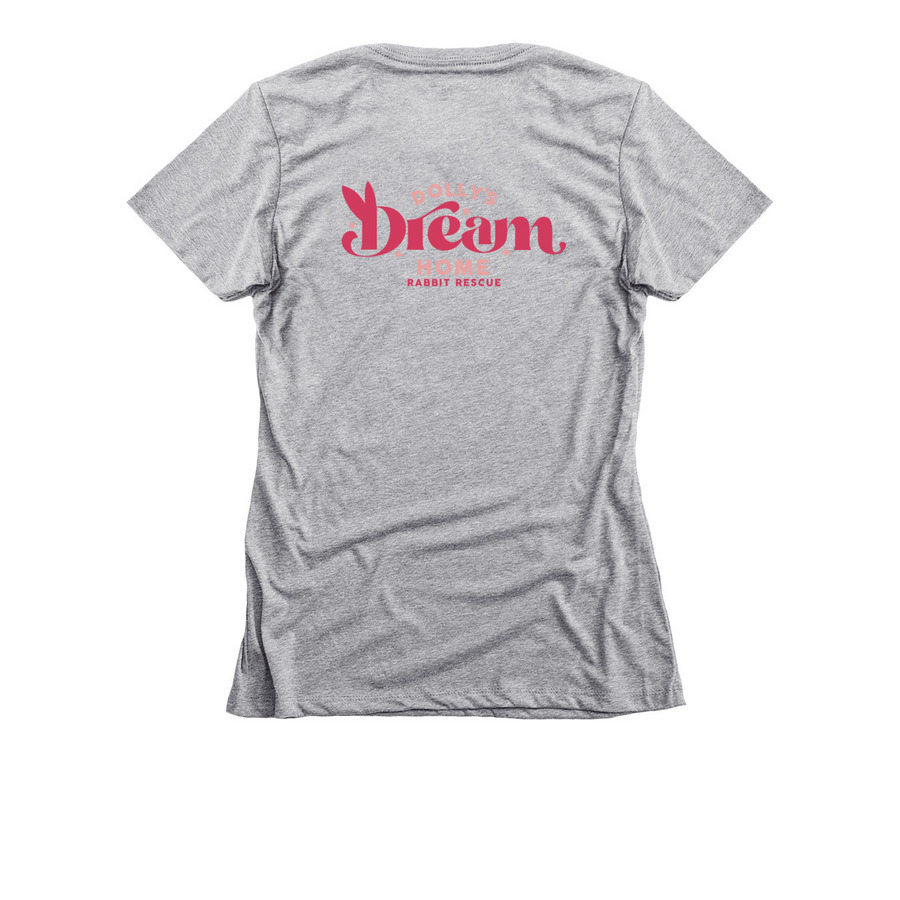 Just A Girl Who Loves Bunnies, a Dark Heather Grey Women's Slim Fit Tee (back-view)