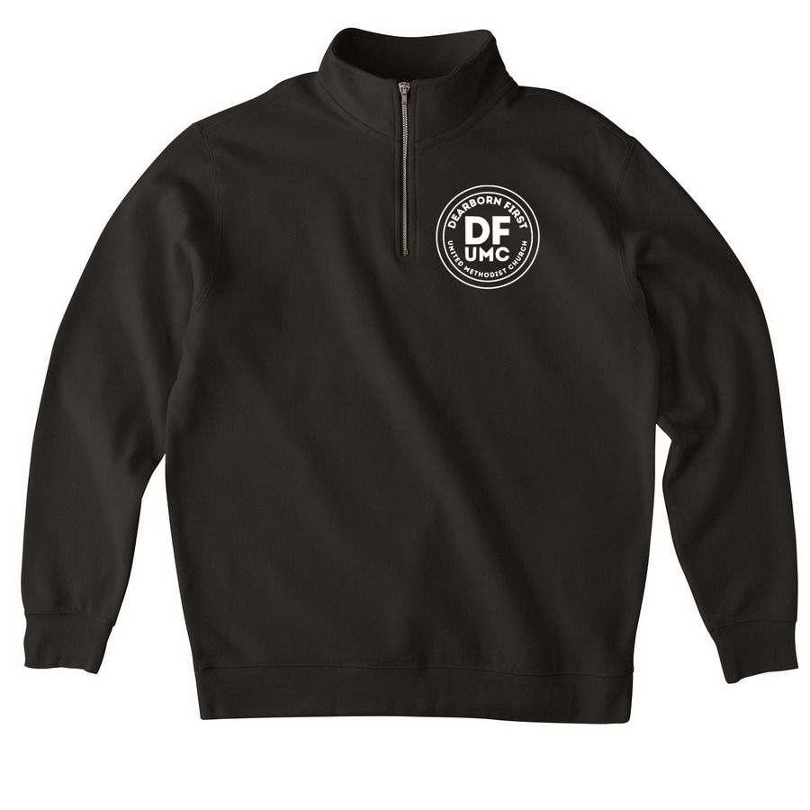 DFUMC Two Sides, a Black Midweight Quarter Zip Pullover