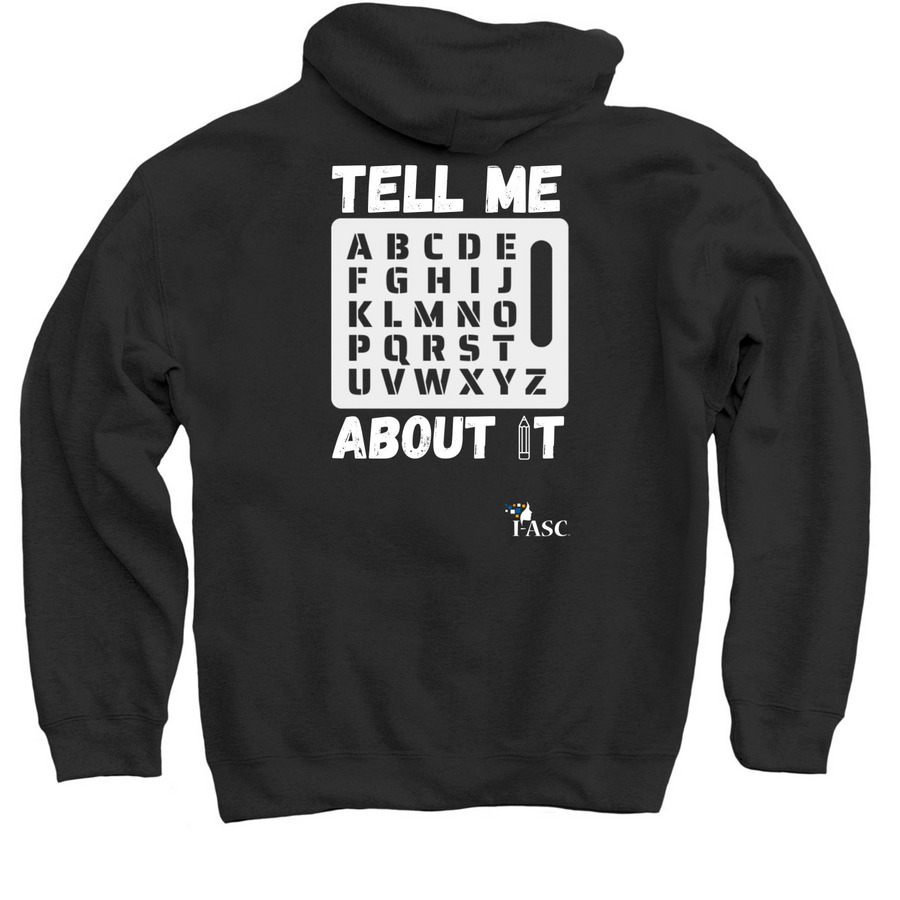 26 letters Pullover, a Black Pullover Hoodie (back-view)