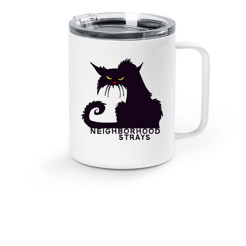 Grump, a White Stainless Steel Travel Mug