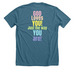 Wesley Club, a Heather Deep Teal Premium Unisex Tee (back-view)