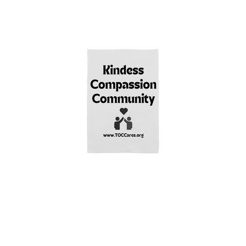 Kindness. Compassion. Community Lawn Flag, a White 12" x 18" Yard Flag