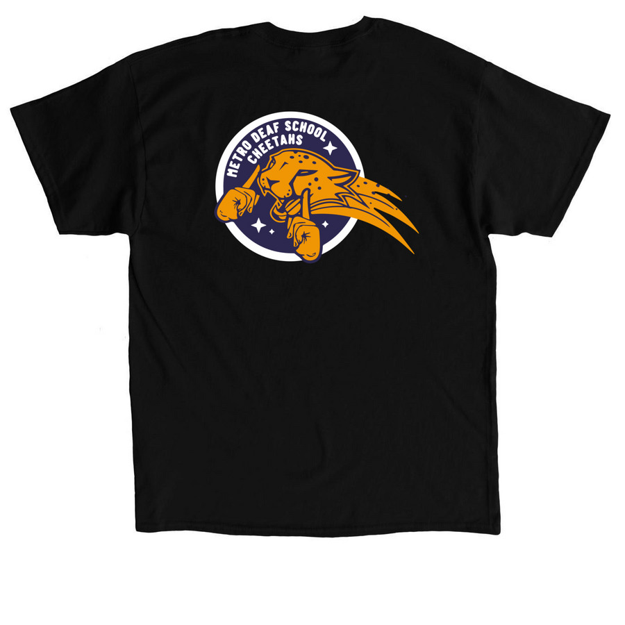Metro Deaf School Cheetahs 1, a Black Classic Unisex Tee (back-view)