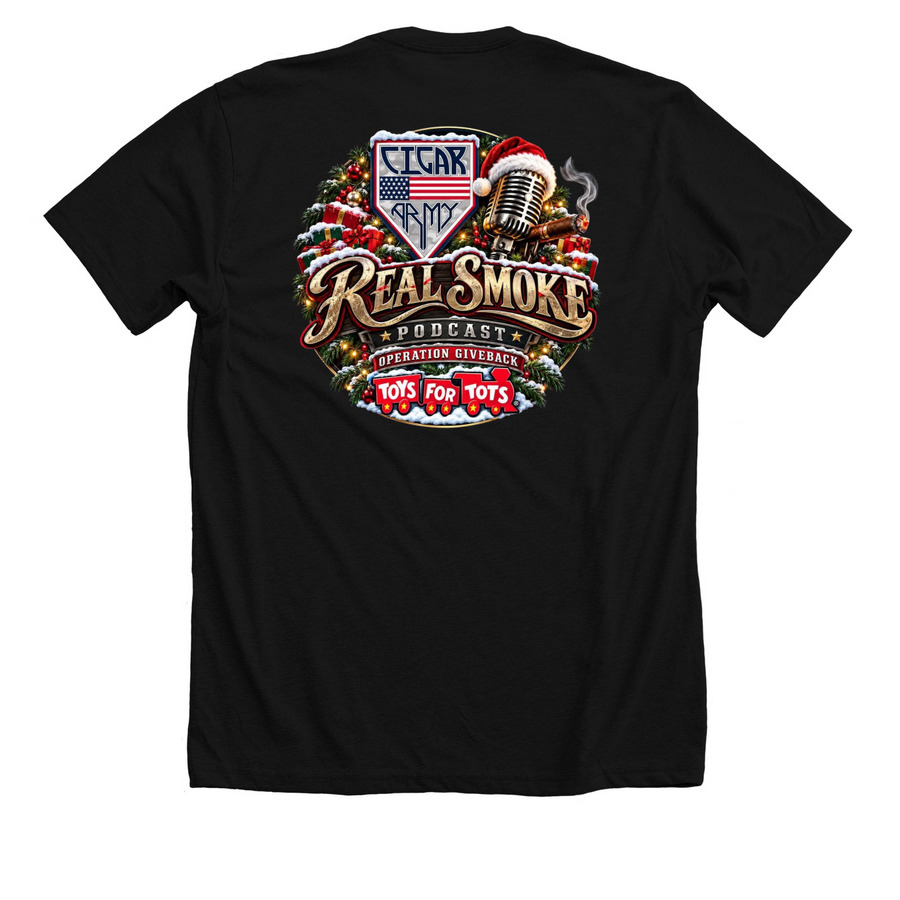 Cigar Army X2 Design&nbsp;, a Solid Black Blend Premium Unisex Tee (back-view)