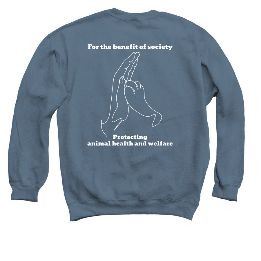 The Veterinarian's Oath, a Indigo Crewneck Sweatshirt (back-view)