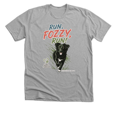 Run, Fozzy, Run!, a Athletic Heather Premium Unisex Tee