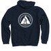 FRONT AND BACK LOGO | Adult Hoodie, a Navy Pullover Hoodie (back-view)