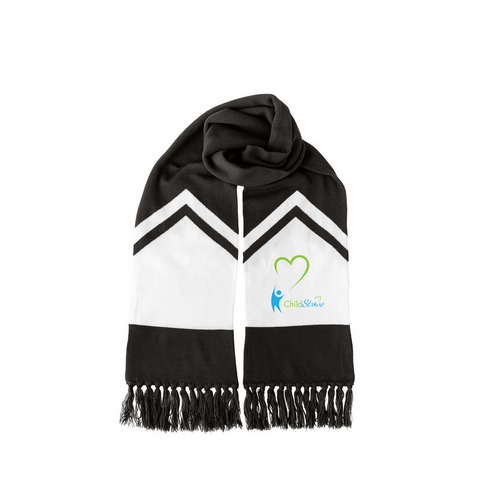 ChildStrive Scarf, a Black/ White Two-Tone Gameday Scarf