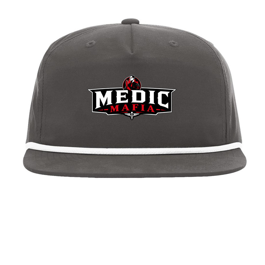 Medic Mafia, a Charcoal/ White Printed Umpqua Snapback Cap