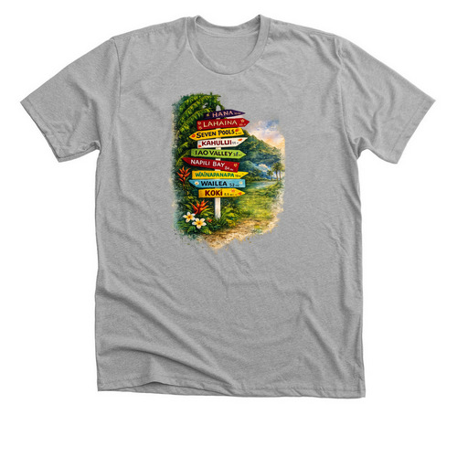 Hana Sign Post, a Athletic Heather Premium Unisex Tee