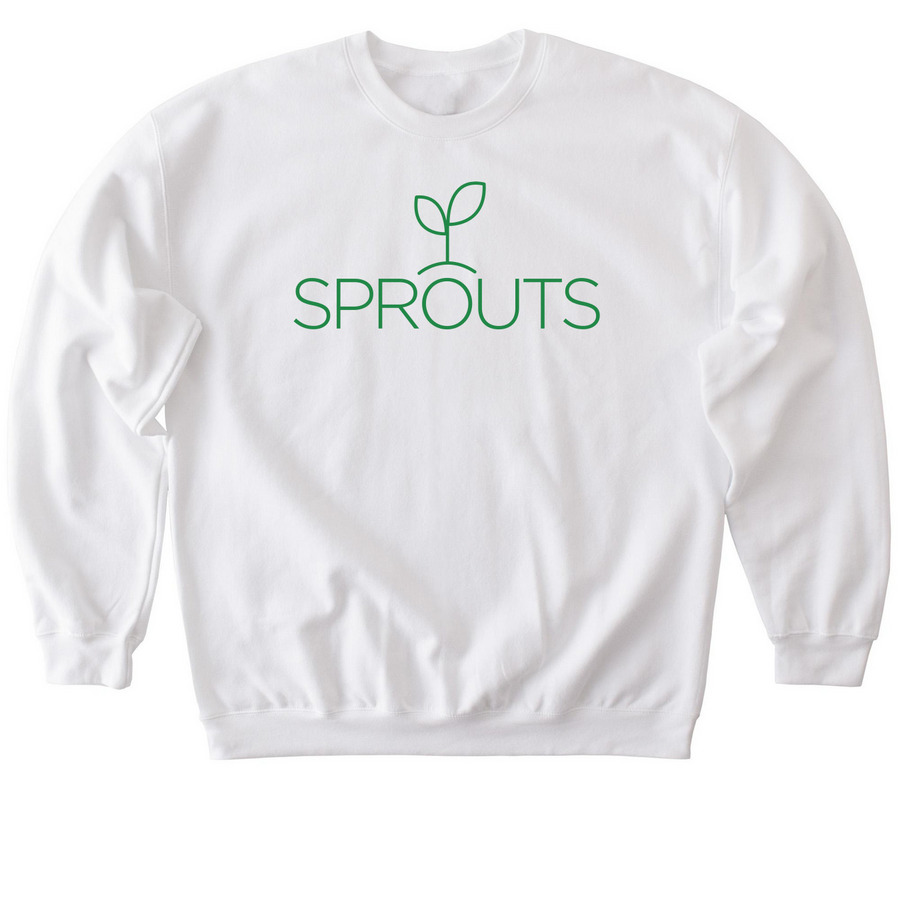 Sprouts, a White Softstyle Crewneck Sweatshirt
