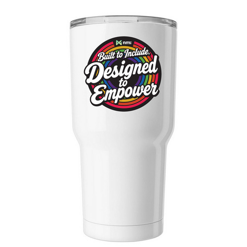 Designed to Empower Tumbler, a White Insulated Tumbler