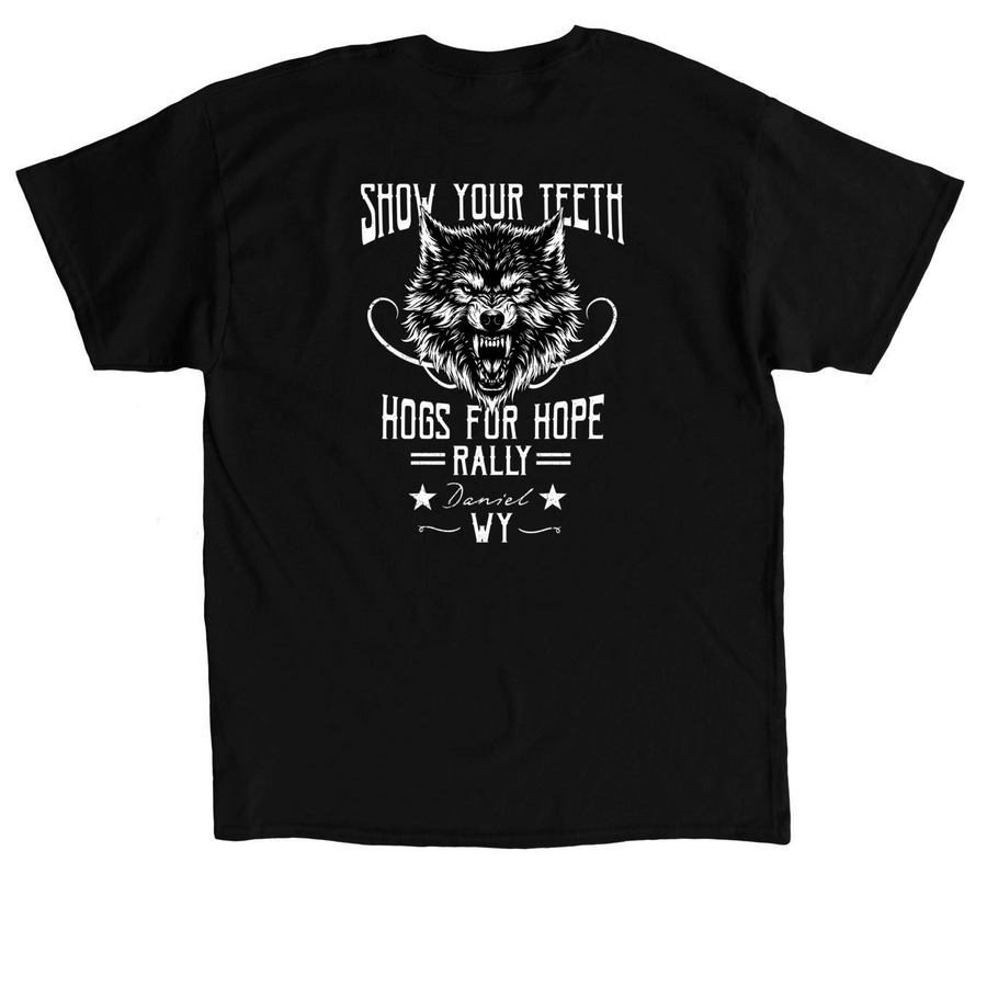 Show Your Teeth - Hogs for Hope Apparel, a Black Classic Unisex Tee (back-view)