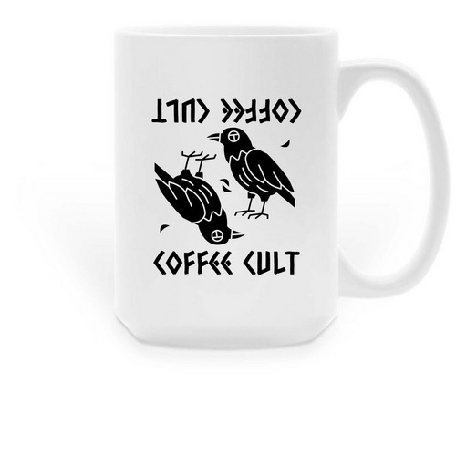 Crow cup ?, a White Large Coffee Mug