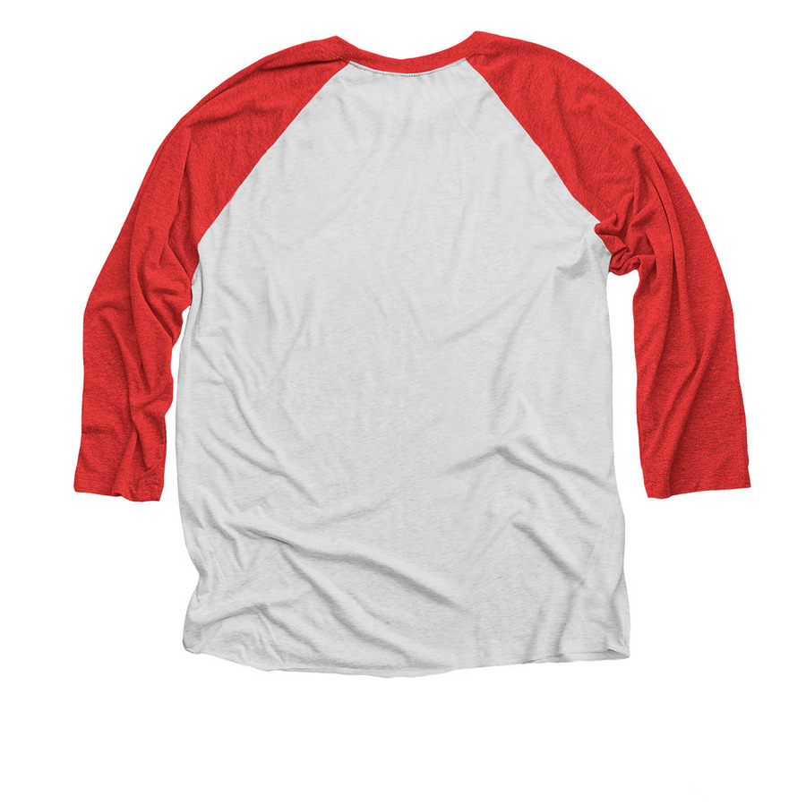 HOTH 2nd place winner!, a Red and Heather White 3/4 Sleeve Baseball Tee (back-view)