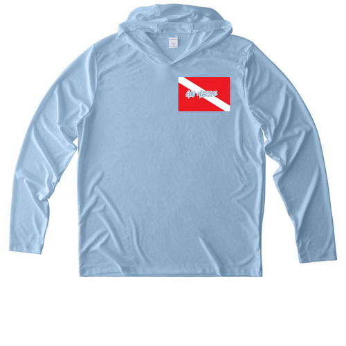 GW Your my Boy blue, a Light Blue UV Performance Long Sleeve Hoodie