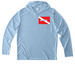 GW Your my Boy blue, a Light Blue UV Performance Long Sleeve Hoodie