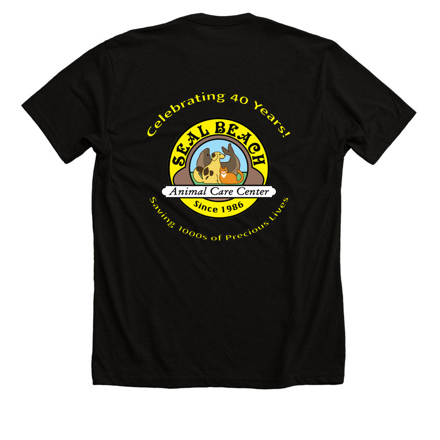 Limited Edition 40th Anniversary Tee, a Solid Black Blend Premium Unisex Tee (back-view)