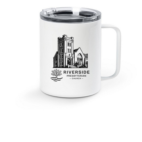 Riverside Mug, a White Stainless Steel Travel Mug