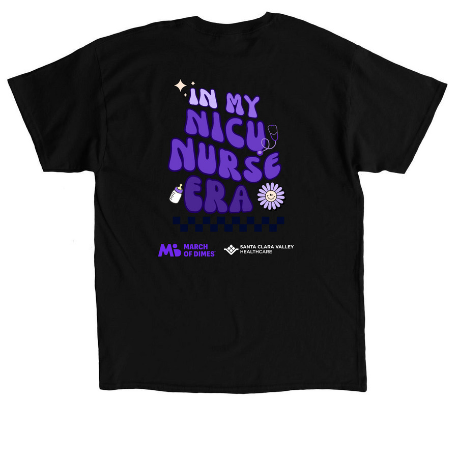 March For Babies NICU Nurse, a Black Classic Unisex Tee (back-view)