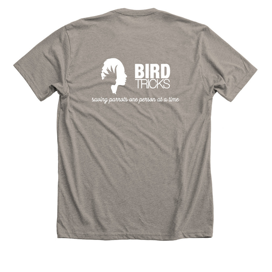 Talking to My Bird (White Edition), a Heather Stone Premium Unisex Tee (back-view)