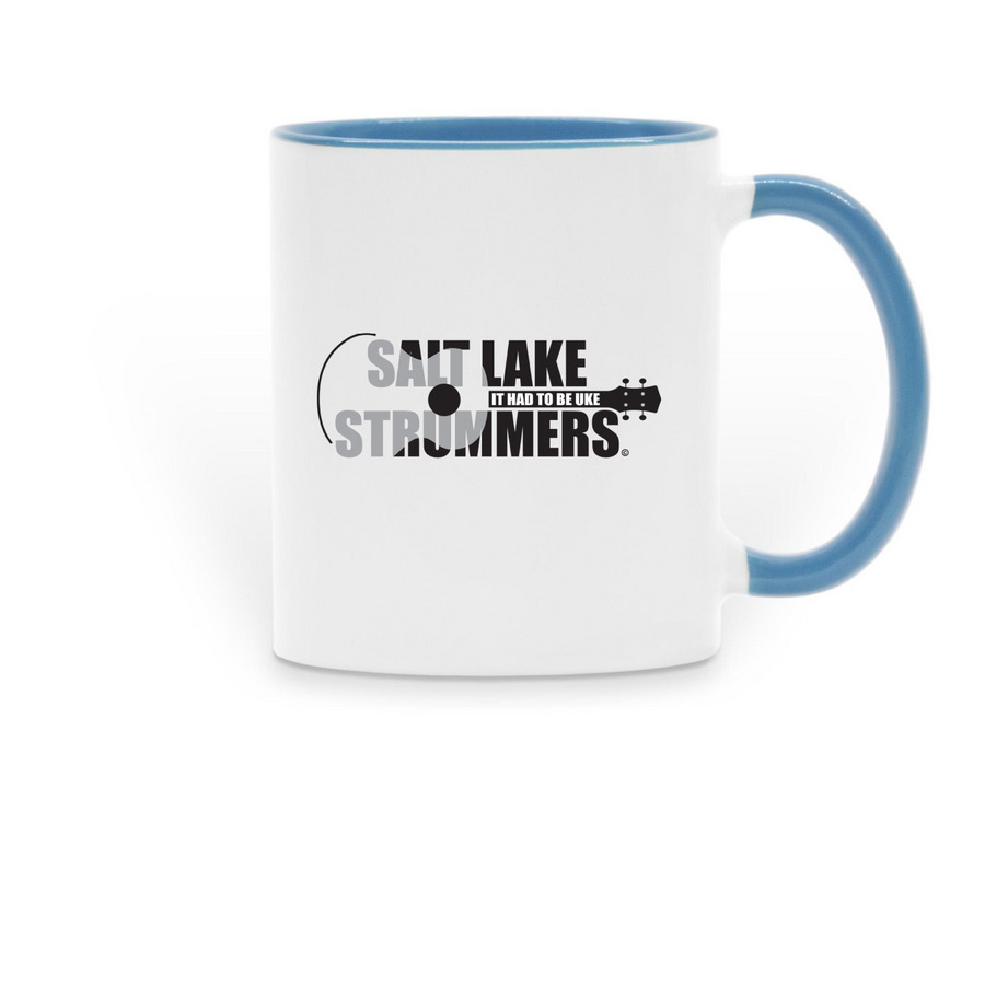 Mugs, a Light Blue Two-Tone Ceramic Mug