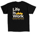 The "T" Comes First..., a Black Classic Unisex Tee (back-view)