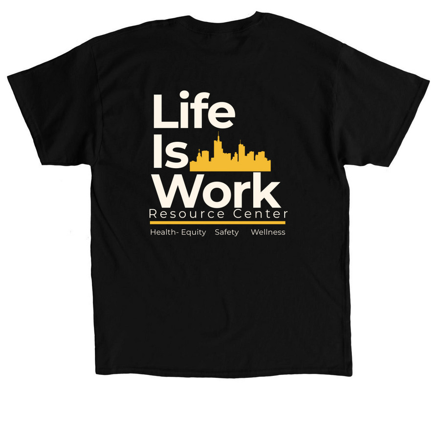 The "T" Comes First..., a Black Classic Unisex Tee (back-view)