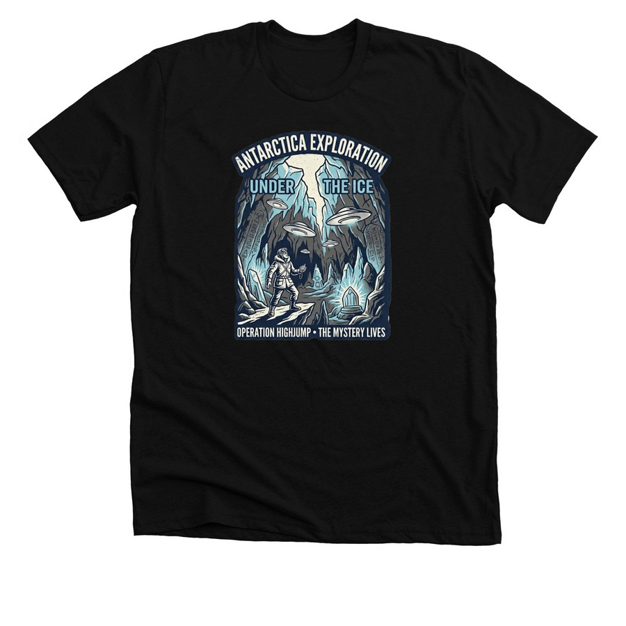 Operation HighJumpUFO, a Solid Black Blend Premium Unisex Tee