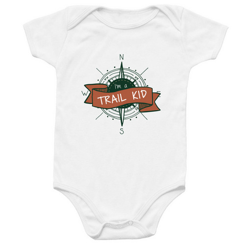I'm a Trail Kid Compass Onesie, a White Infant Onesie