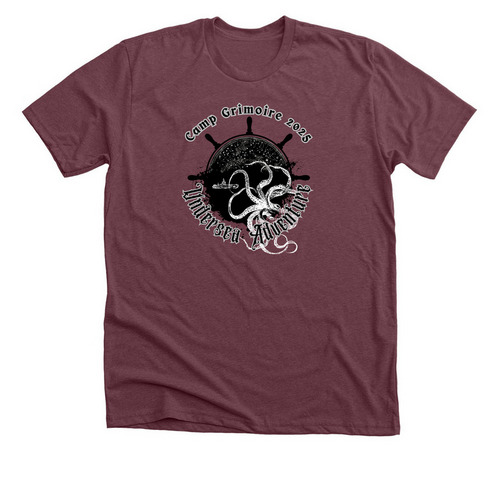 2025 Camp Grimoire, a Heather Maroon Premium Unisex Tee
