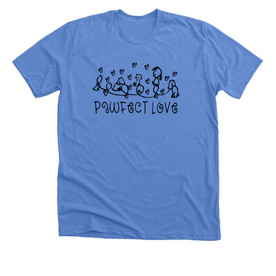 Pawfect Love, a Heather Columbia Blue Premium Unisex Tee