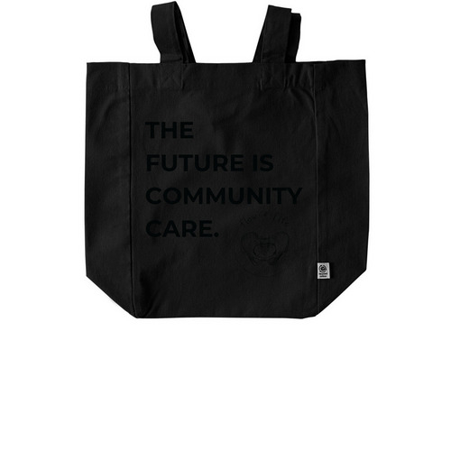 Community Care Tote, a Black Recycled Cotton Tote Bag