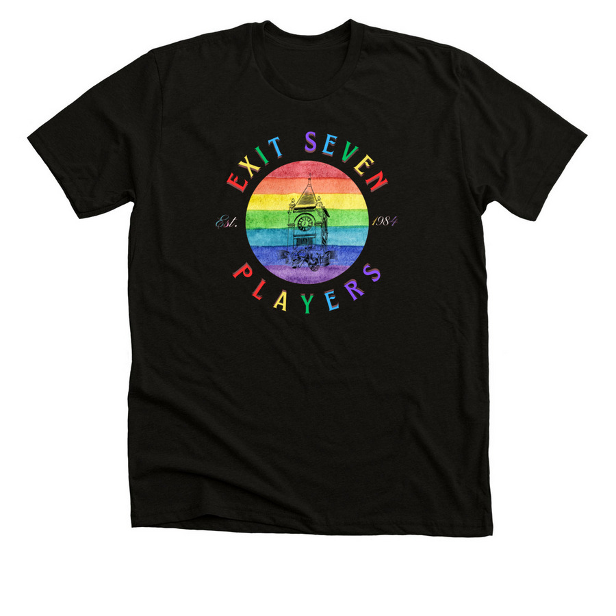 Exit 7 Pride T-Shirt, a Black Heather Premium Unisex Tee