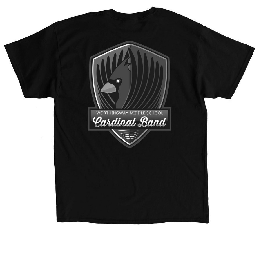 Worthingway Beginning Band Shirt, a Black Classic Unisex Tee (back-view)