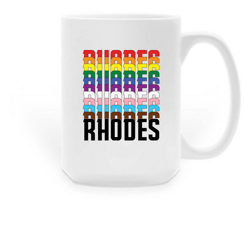 Rhodes pride mugs, a White Large Coffee Mug