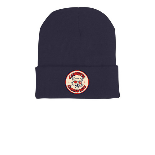 Retro Cougar Beanies, a Navy Printed Cuffed Beanie