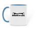 ?Break A Leg? Coffee Mug, a Light Blue Two-Tone Ceramic Mug (back-view)