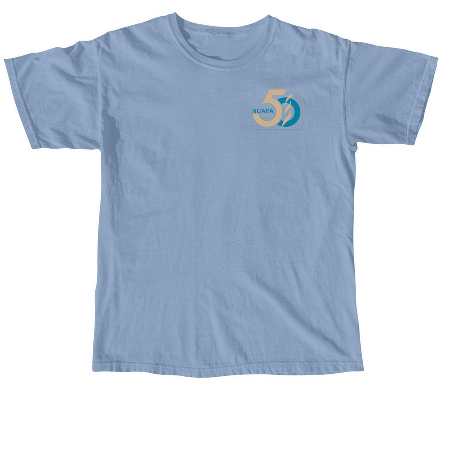 NCAPA 50th Anniversary Shirts, a Washed Denim Comfort Colors Unisex Tee