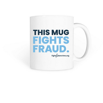 This Mug Fights Fraud., a White Coffee Mug