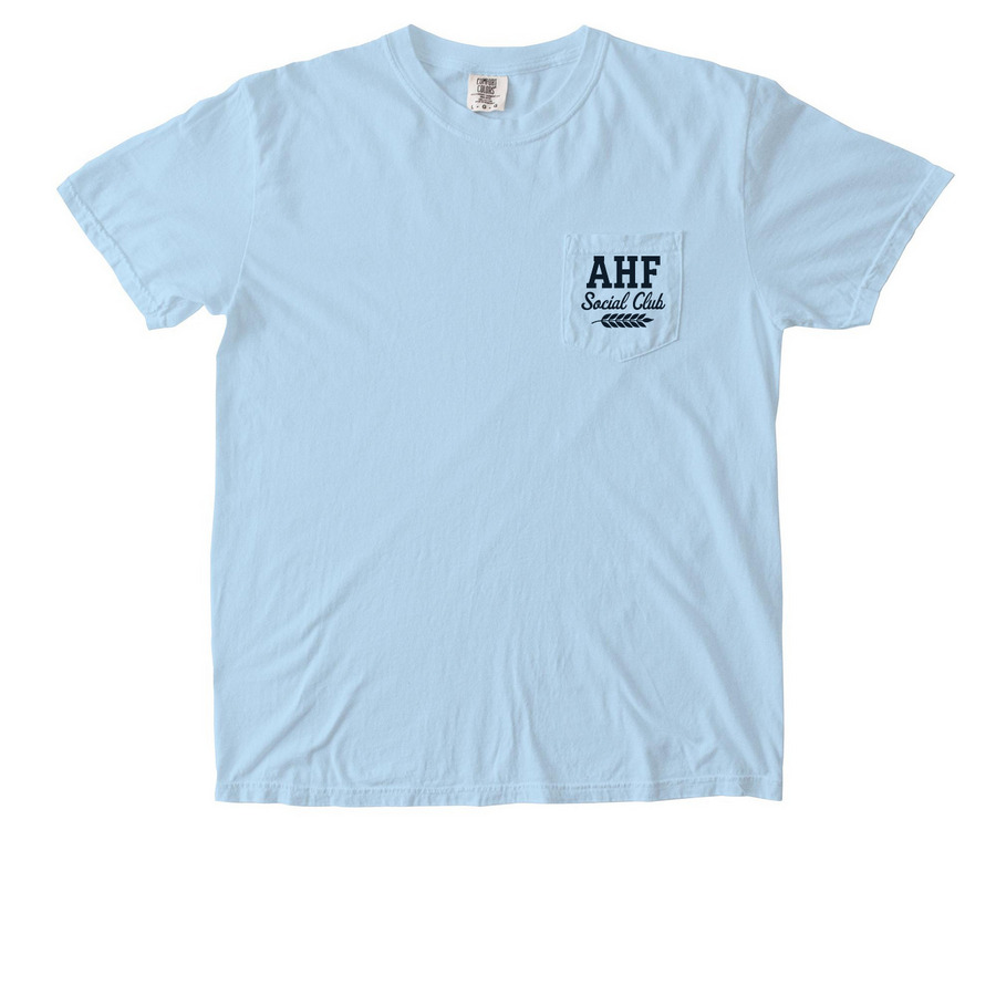 AHF Social Club&nbsp;, a Chambray Comfort Colors Pocket Tee