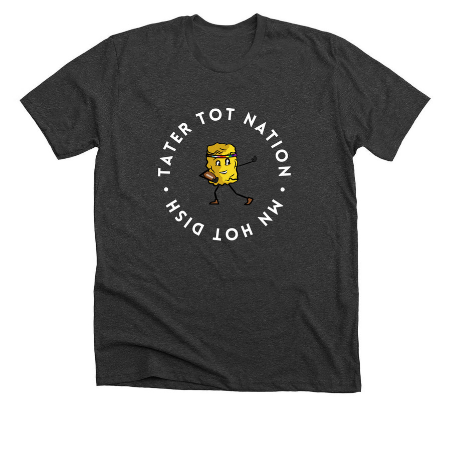 MN Hot Dish Tater Tot Nation, a Dark Grey Heather Premium Unisex Tee