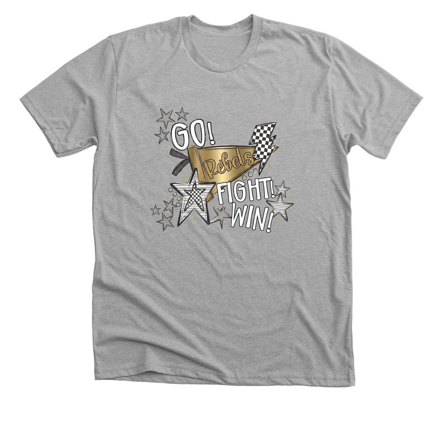 Go! Fight! Win!, a Athletic Heather Premium Unisex Tee