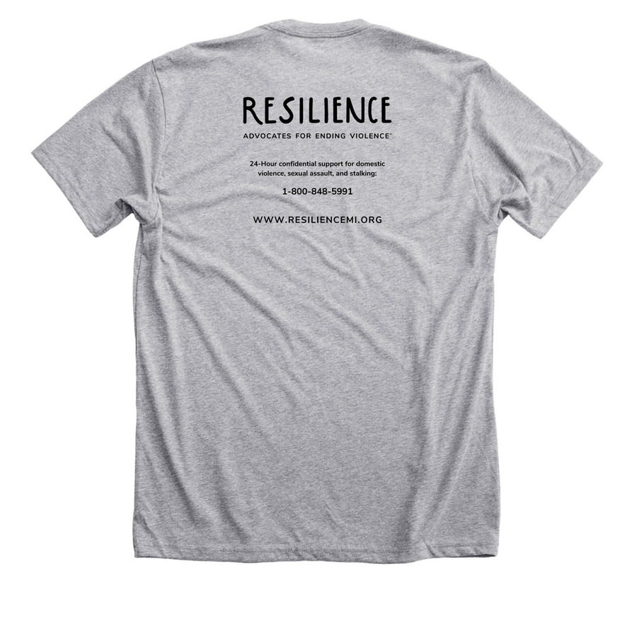 Safe Space for All, a Athletic Heather Premium Unisex Tee (back-view)